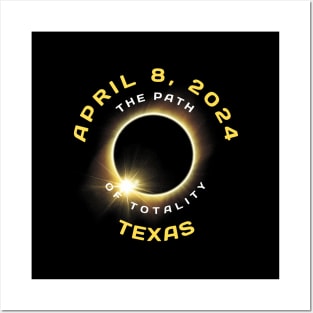 Path Of Totality Solar Eclipse In Texas April 8 2024 Posters and Art